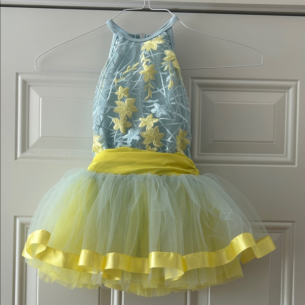 Yellow and Blue Floral Tutu